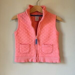 Carter’s Pink Quilted Spring Vest Full Zip Size 18 Months